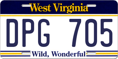 WV license plate DPG705