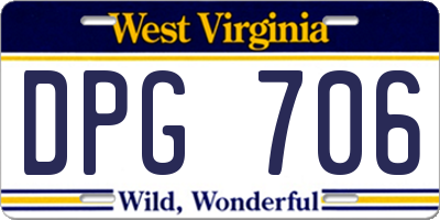WV license plate DPG706