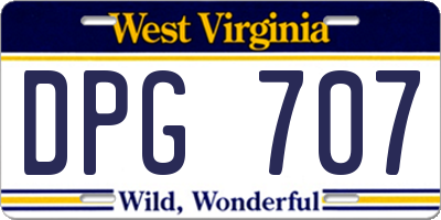 WV license plate DPG707