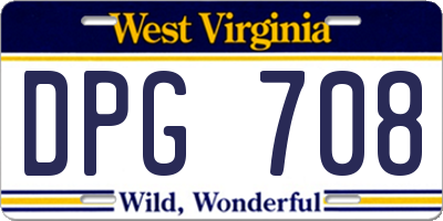 WV license plate DPG708