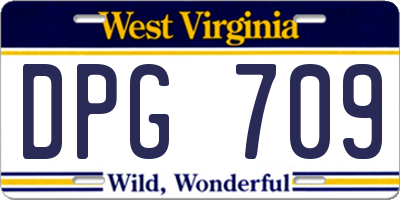 WV license plate DPG709