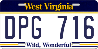 WV license plate DPG716