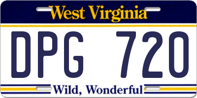 WV license plate DPG720