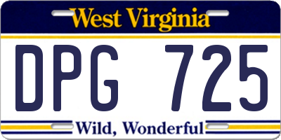 WV license plate DPG725