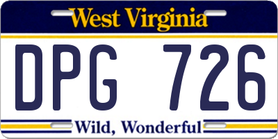 WV license plate DPG726