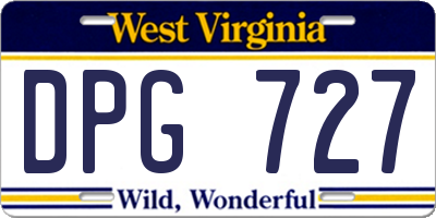 WV license plate DPG727
