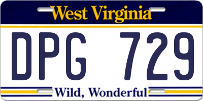 WV license plate DPG729
