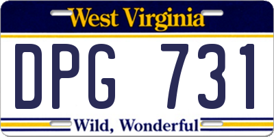 WV license plate DPG731