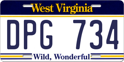 WV license plate DPG734