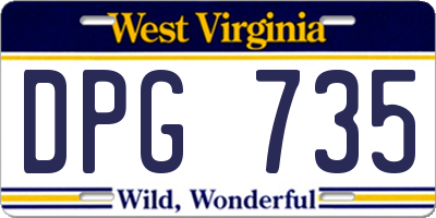 WV license plate DPG735