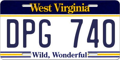 WV license plate DPG740
