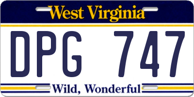WV license plate DPG747