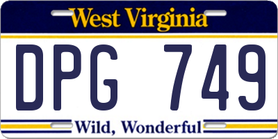 WV license plate DPG749
