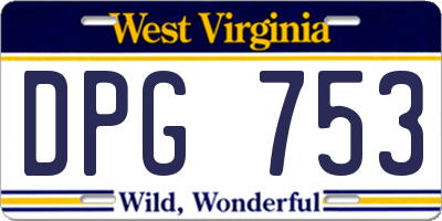 WV license plate DPG753