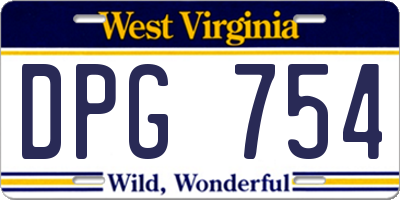 WV license plate DPG754