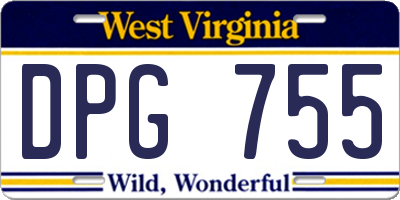 WV license plate DPG755