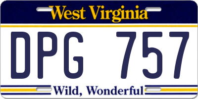 WV license plate DPG757
