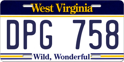 WV license plate DPG758