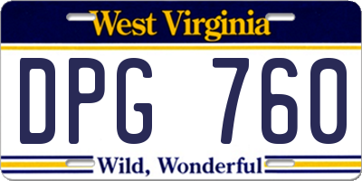 WV license plate DPG760