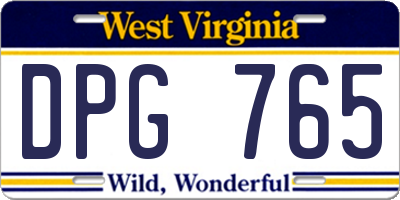 WV license plate DPG765
