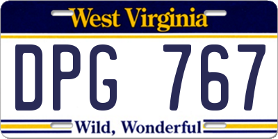 WV license plate DPG767