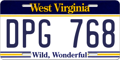 WV license plate DPG768