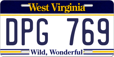 WV license plate DPG769