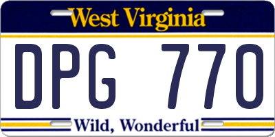 WV license plate DPG770