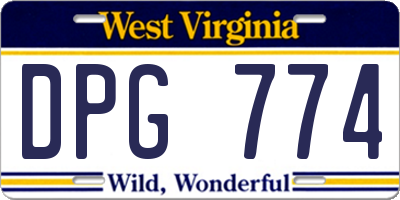 WV license plate DPG774