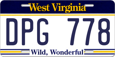 WV license plate DPG778