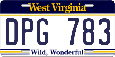 WV license plate DPG783