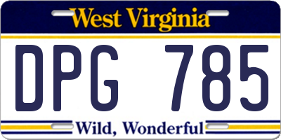 WV license plate DPG785