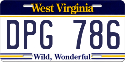 WV license plate DPG786