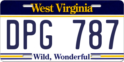 WV license plate DPG787