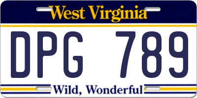 WV license plate DPG789