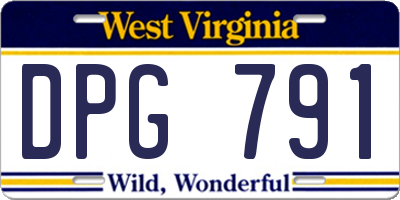 WV license plate DPG791