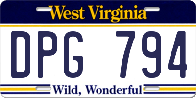 WV license plate DPG794