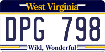 WV license plate DPG798