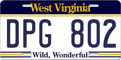 WV license plate DPG802