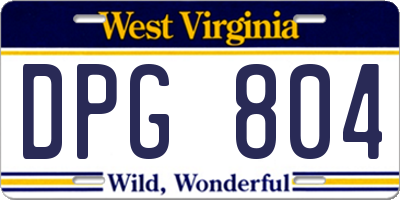 WV license plate DPG804