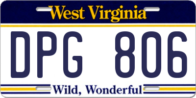 WV license plate DPG806