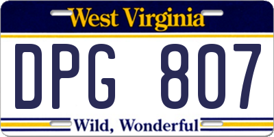 WV license plate DPG807
