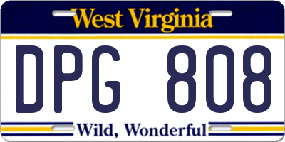 WV license plate DPG808