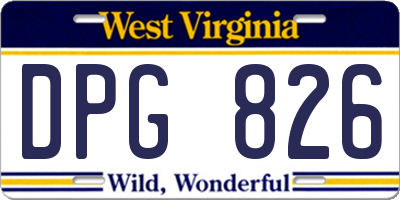 WV license plate DPG826