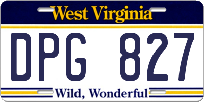 WV license plate DPG827