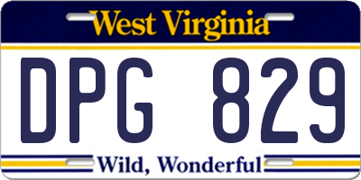 WV license plate DPG829