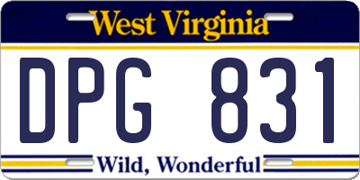 WV license plate DPG831