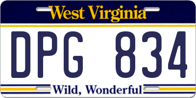 WV license plate DPG834