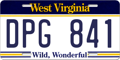 WV license plate DPG841