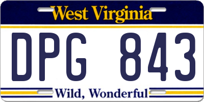 WV license plate DPG843
